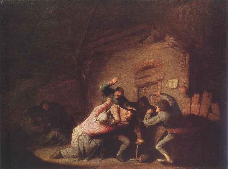 Adriaen van ostade Brawl oil painting image